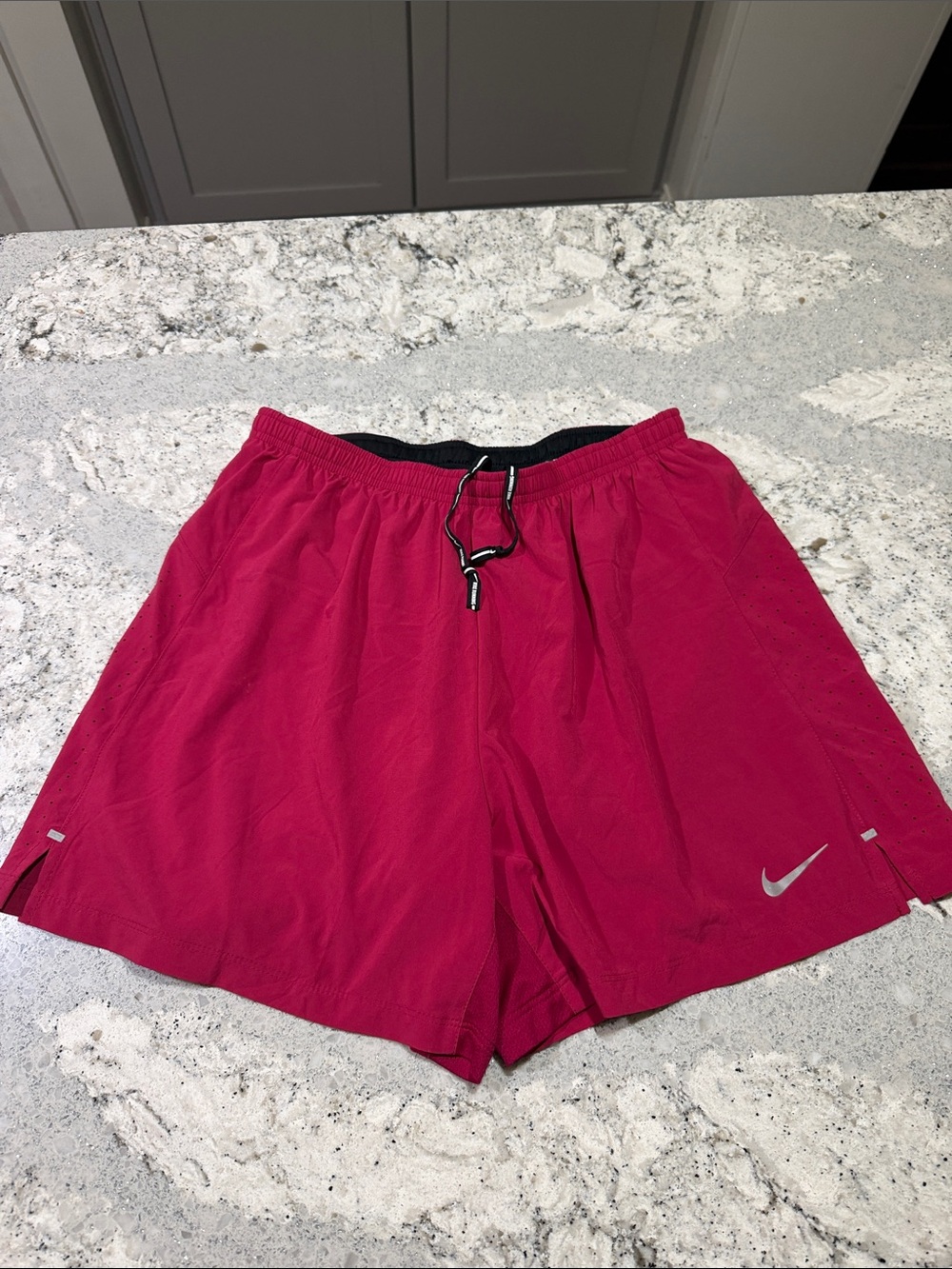 Nike Women’s Fuchsia Athletic Shorts with Drawcord with liner biker shorts